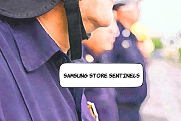 What to Call Security Guards Working Outside Samsung Shops 